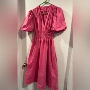 Pink Puff Sleeve Dress